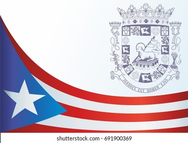 Flag of Puerto Rico, Commonwealth of Puerto Rico, template for the award, an official document with the flag and the symbol of Puerto Rico