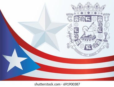 Flag of Puerto Rico, Commonwealth of Puerto Rico, template for the award, an official document with the flag and the symbol of Puerto Rico