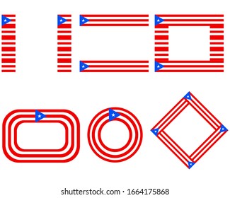 Flag of Puerto Rico with copy space