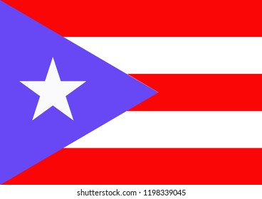 Flag of Puerto Rico or Puerto Rico of Country Flag design with illustration
