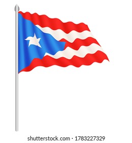 Flag of Puerto Rico country isolated on white background. EPS.file.