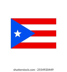 flag of Puerto Rico country isolated 