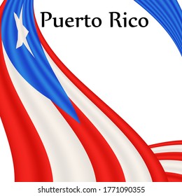 Flag of Puerto Rico country on white background. Eps.file.