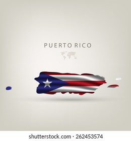 Flag of PUERTO RICO as a country with shadow