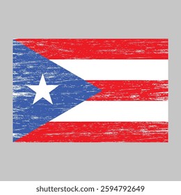 Flag of Puerto Rico with grunge texture, national symbol