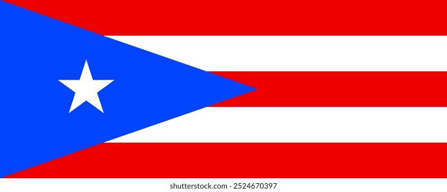 Flag of Puerto Rico, long version, Vector Images