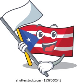 With flag flag puerto rico the mascot shape