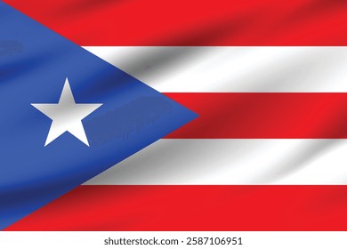 Flag of Puerto Rico. Puerto Rico flag official colors and proportion digital vector illustration. Waving flag.