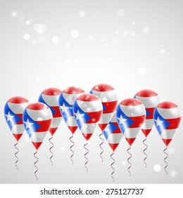 Flag of Puerto Rico on balloon. 