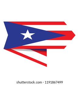 Flag of Puerto Rico on a label