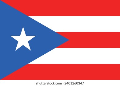 Flagge von Puerto Rico. Puerto-Rico gestreifte Flagge mit Stern. Staatssymbol von Puerto Rico.