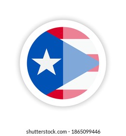 Flag of Puerto Rico. Round flag icon.