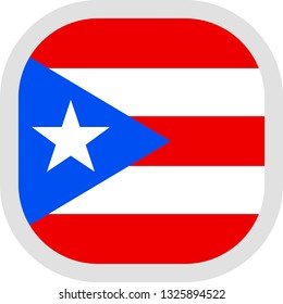 Flag of Puerto Rico. Rounded square icon on white background, vector illustration.