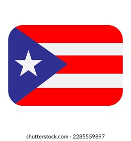 Flag Puerto Rico vector flat icon. Isolated Puerto Rico flag emoji illustration
