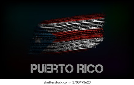 Flag of the Puerto Rico. Vector illustration in grunge style with cracks and abrasions. Good image for print