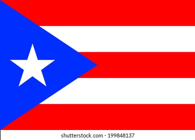 Flag of Puerto Rico. Vector illustration.