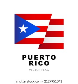 Flag of Puerto Rico. Vector illustration isolated on white background. Colorful Puerto Rican flag logo.