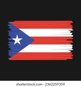 Flag of Puerto Rico Vector Illustration