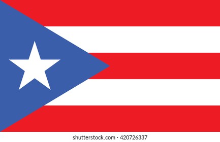 Flag of Puerto Rico. Vector illustration