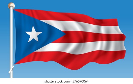 Flag of Puerto Rico - vector illustration