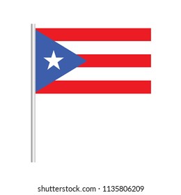 Flag of Puerto Rico.Puerto Rico Icon vector illustration,National flag for country of Puerto Rico isolated, banner vector illustration. Vector illustration eps10.