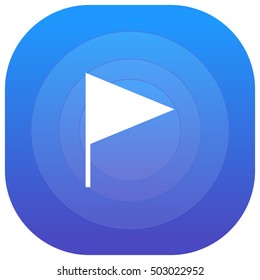 Flag Purple - blue circular UI/UX App Icon / Logo Design