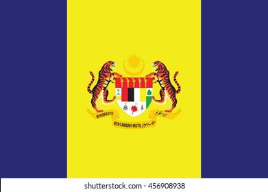 Flag Of Putrajaya State And Federal Territory Of Malaysia. Vector Illustration.