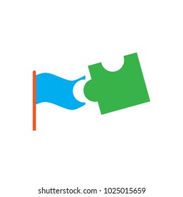 Flag Puzzle Logo Icon Design