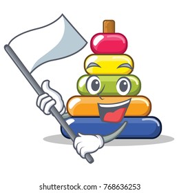 With flag pyramid ring character cartoon