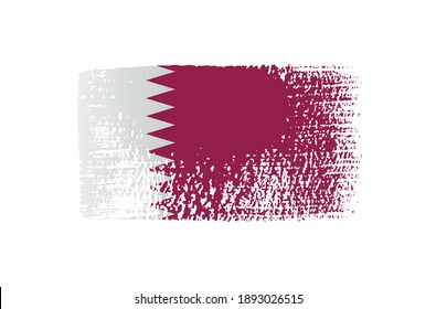 Bandera de Qatar con fondo de pincel.
