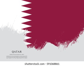 Flag of Qatar, brush stroke background