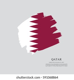 Flag of Qatar, brush stroke background