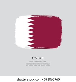 Flag of Qatar, brush stroke background