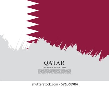 Flag of Qatar, brush stroke background