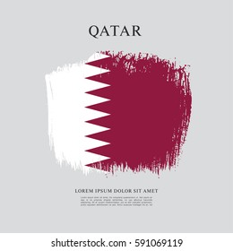 Flag of Qatar, brush stroke background