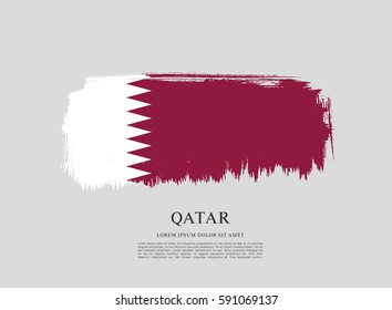 Flag of Qatar, brush stroke background