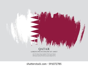Flag of Qatar, brush stroke background