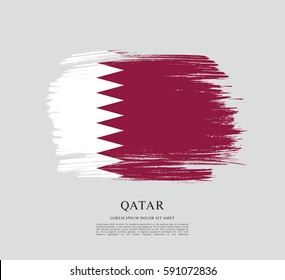 Flag of Qatar, brush stroke background