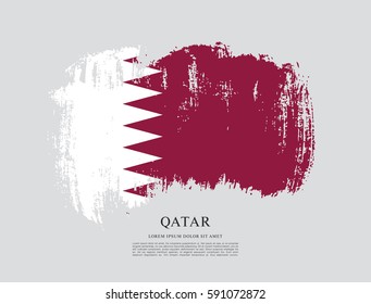 Flag of Qatar, brush stroke background
