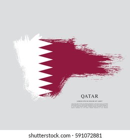 Flag of Qatar, brush stroke background