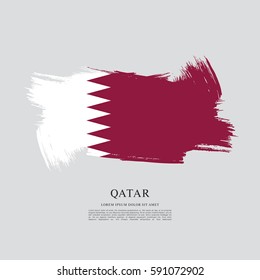 Flag of Qatar, brush stroke background