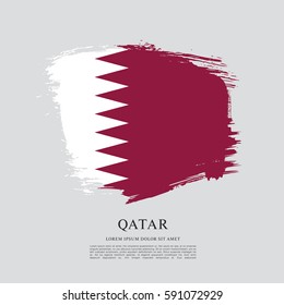 Flag of Qatar, brush stroke background