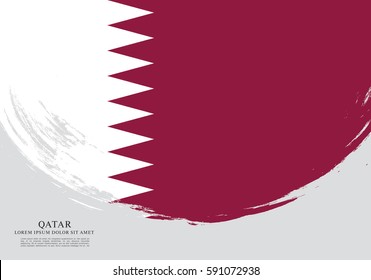 Flag of Qatar, brush stroke background