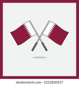 Flagge von Katar Cartoon Vektorgrafik. Qatar-Flaggenbild-Kontrast