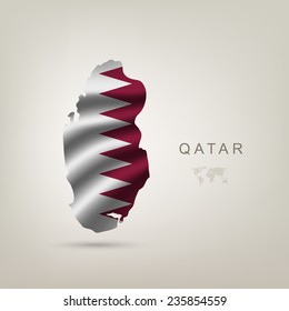 flag of Qatar as a country with a shadow