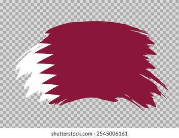 Flag of Qatar with distressed paint stroke brush effect on isolated background