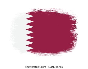 Flag of Qatar in grunge style.
