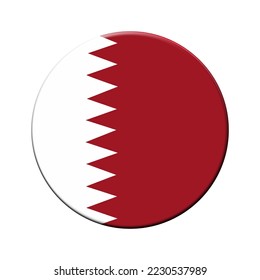 Flag of Qatar icon in the circle isolated on white background.