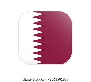 Flag of Qatar icon. Rounded square flat vector of flag icon design, vector illustration