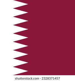 Flag of Qatar. Flag icon. Standard color. A square flag. Computer illustration. Digital illustration. Vector illustration.